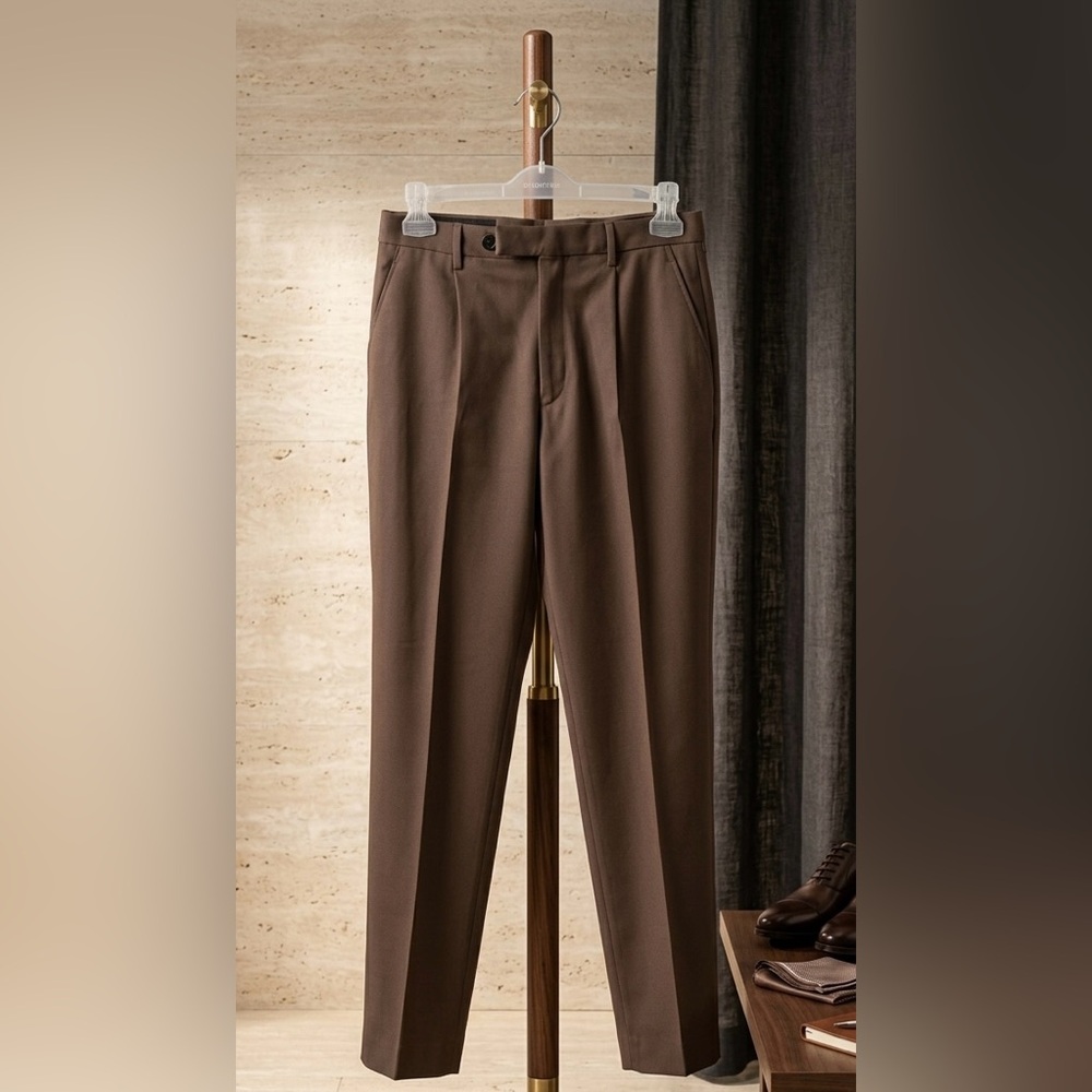 ZEGNA Brown Cotton-Wool Luxury Pants